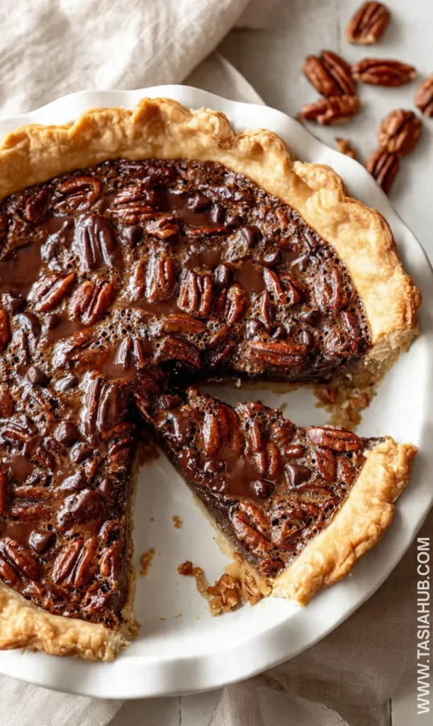 chocolate chip pecan pie dish