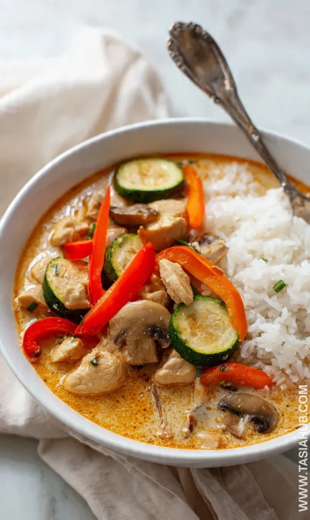 crockpot Thai coconut curry chicken soup