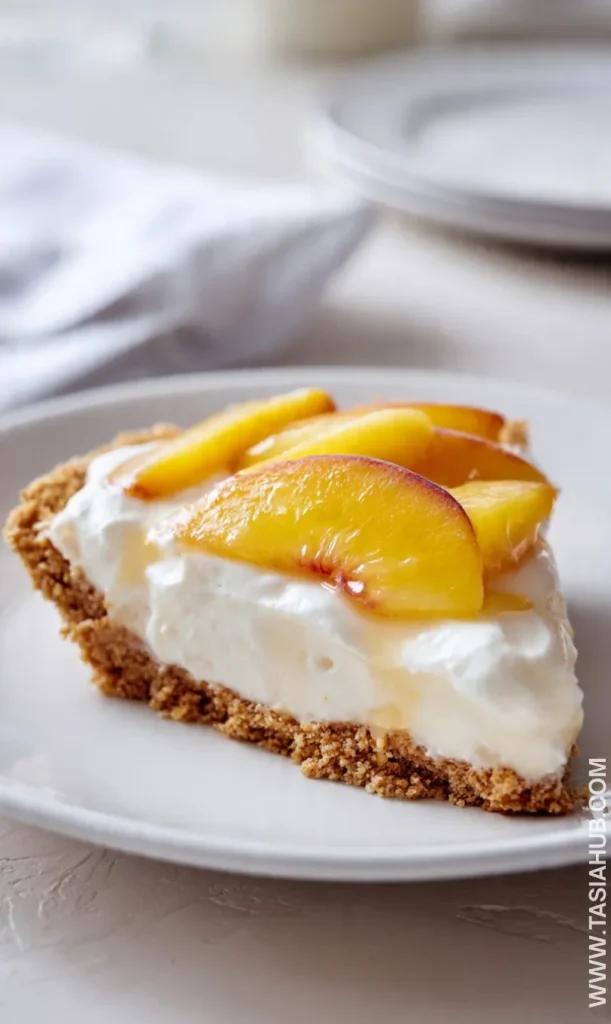 peaches and cream pie slice